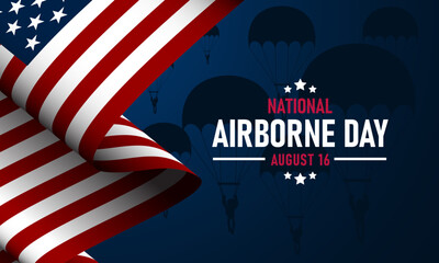 National Airborne Day August 16 background vector Illustration