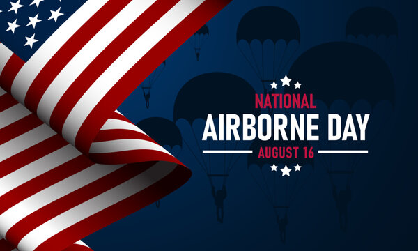 National Airborne Day August 16 background vector Illustration