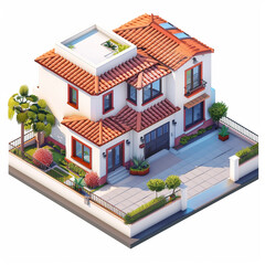 Isometric view of Los Angeles house
