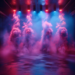 Stage lights with smoke, Stage Spotlight with Light Effect, Stage Background