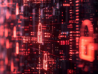 Cybersecurity concepts featuring digital padlocks and encrypted data illustrate the importance of protecting sensitive information.