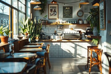 Vintage cafe interior