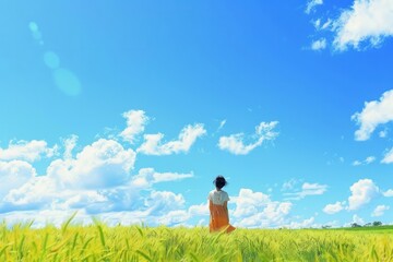 Step into a world of endless possibilities as you wander through a vast wheat field, the open sky above stretching out before you like, Generative AI