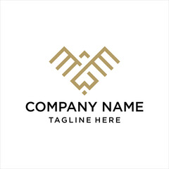 creative MM logo Eagle Line art letter, design inspiration, vector