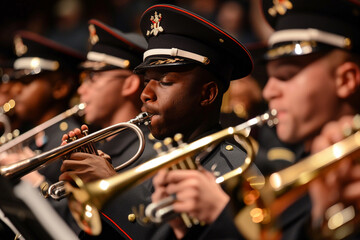 Obraz premium Memorial Day concerts feature patriotic music and performances by military bands