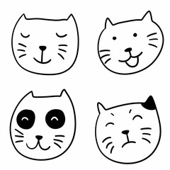 cat face icon set. illustration isolated on background background