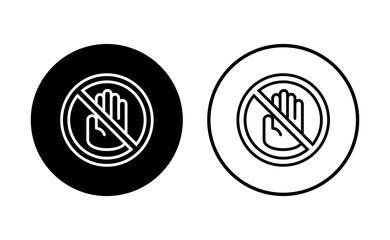 Stop icon set. stop road sign. hand stop icon vector