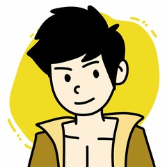 boy cartoon character on white background