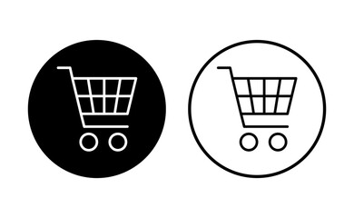 Shopping icon set. Shopping cart icon. Trolley icon vector