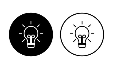 Lamp icon set. Light bulb icon vector. idea symbol.