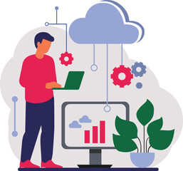 Advanced Cloud Computing Integration: A Modern Conceptual Illustration