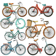 Bicycle Bliss Clipart Collection on white background