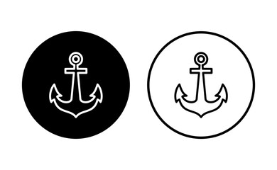 Anchor icon set. Anchor symbol logo. Anchor marine icon.