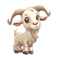 Cute little happy goat cartoon