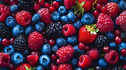  A colorful array of fresh berries, bursting with antioxidants and flavor, promising a guilt-free indulgence. 
