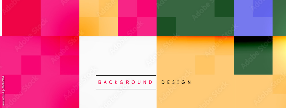 Aufkleber The colorful background is filled with rectangles of different sizes and shades of violet, magenta, and other vibrant hues, creating a symmetrical and parallel pattern