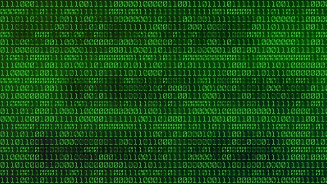 Green Binary code Background. Digital and Secure Data Concept. Abstract Technology animation
