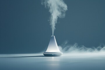 aromatherapy diffuser with sleek design, emitting a soft mist against a minimalist background