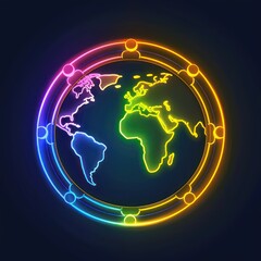 circular logo for a social media icon that symbolizes global unity