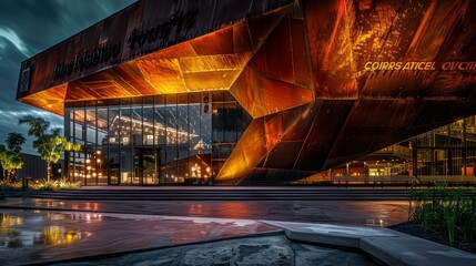 editorial style , Museum, Exterior, CORTEN STEEL facade