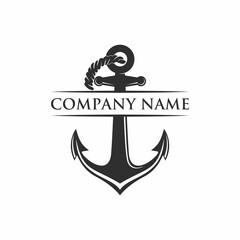 Anchor logo, vector black and white. © Ideapaad