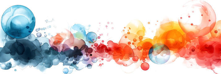 Soft pastel watercolor circles on transparent background.