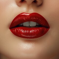 Obraz premium Close up shot photo of a woman lips