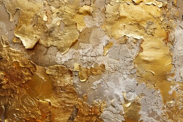 Texture of golden decorative plaster or concrete. Abstract grunge background for design - generative ai