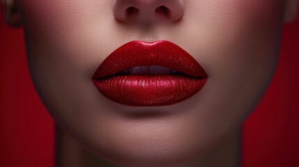 Obraz premium Close up shot photo of a woman lips
