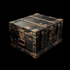 Loot crate in the form of a treasure on a solid black background