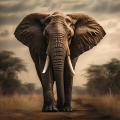 Fototapeta na wymiar African Elephant Majesty: Magnificent Images of the Gentle Giants