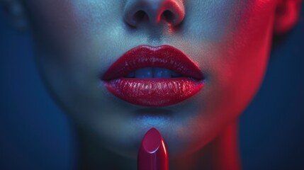 Fototapeta premium Close up shot photo of a woman lips