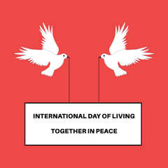 International day of living in peace celebration banner.
