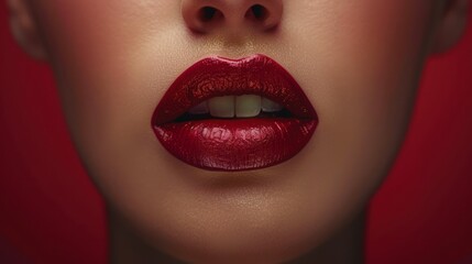 Obraz premium Close up shot photo of a woman lips