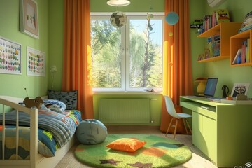 kids room Interior 3d rendering image