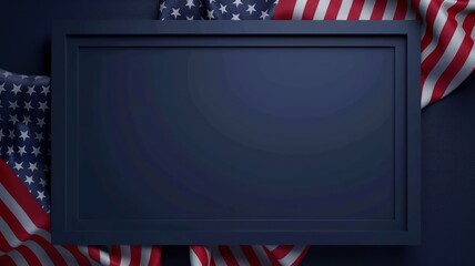 Rectangle navy frame, American navy elements, USA flag elements background. Happy 4th of July of Independent day for holiday celebrations. background. For USA Labor day celebration. 
