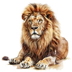 Naklejka premium lion watercolour 3d lion clip arts
