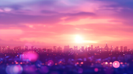 Blurred beautiful city view at twilight scene background