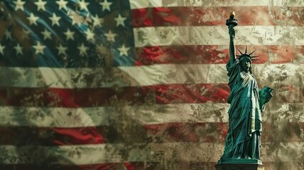 Obraz premium American flag. Memorial background. Happy 4th of July of Independent day for holiday celebrations. background. For USA Labor day celebration. With Happy Labor Day Weekend text.