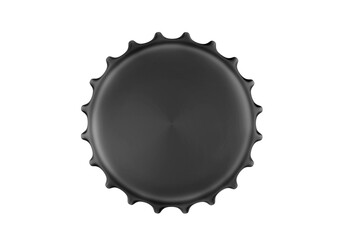 Black bottle cap isolated on white background