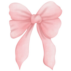 Pink ribbons watercolor clip art
