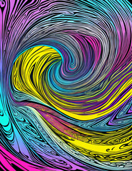 Abstract background wave random line full colorful vintage