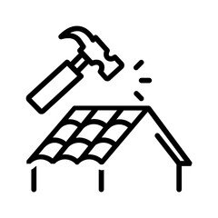 Vector black line icon for Renovation