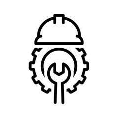 Vector black line icon for Administrative tool