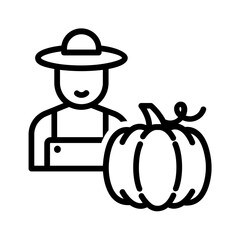 Vector black line icon for Grower