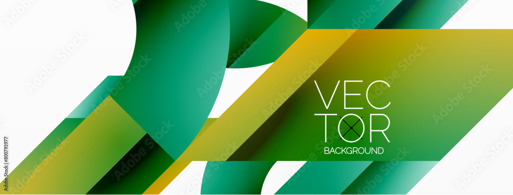Aufkleber A product with a green and yellow rectangular banner featuring the word vector. The design includes a triangle pattern and uses aqua tints and shades for a modern look