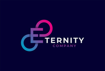 Infinity Logo, Letter E with Infinity combination, suitable for technology, brand and company logo design, vector illustration