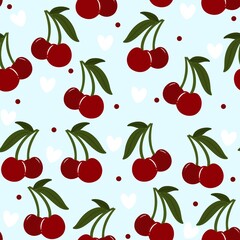 Obraz premium seamless pattern with cherries