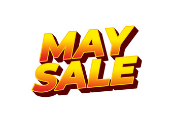 May sale. Text effect in 3 dimensions style and eye catching colors