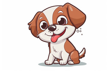 cute dog cartoon vitage design for POD print on demand white background.